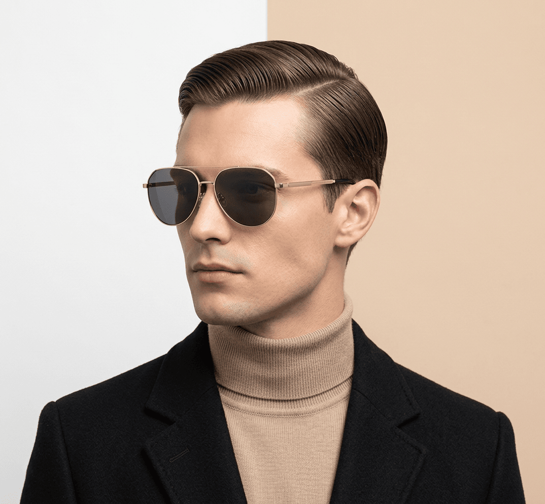 Gold Aviator Sunglasses for Unisex