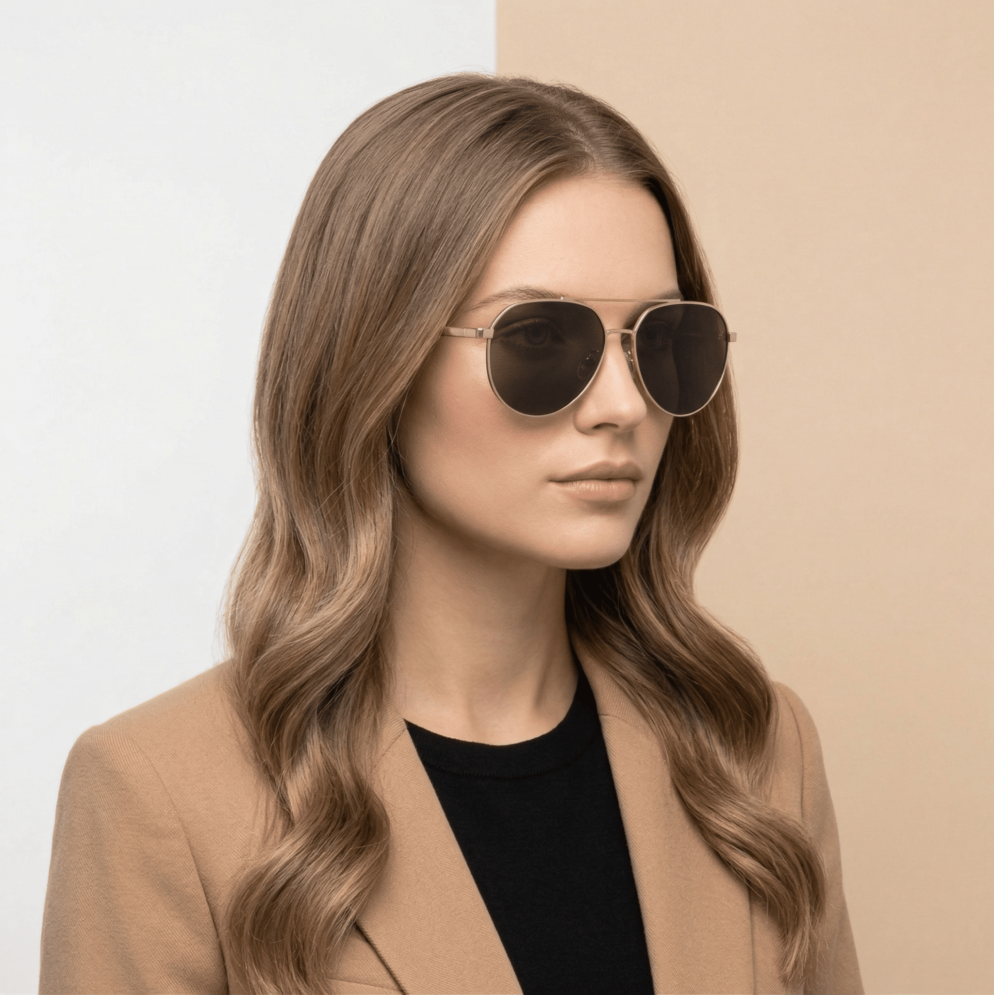 Gold Aviator Sunglasses for Unisex