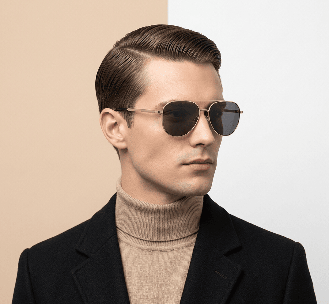 Gold Aviator Sunglasses for Unisex
