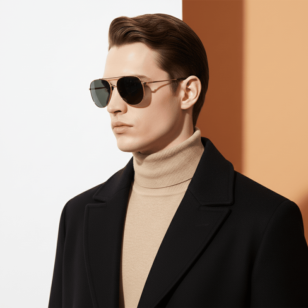 Gold Aviator Sunglasses for Men