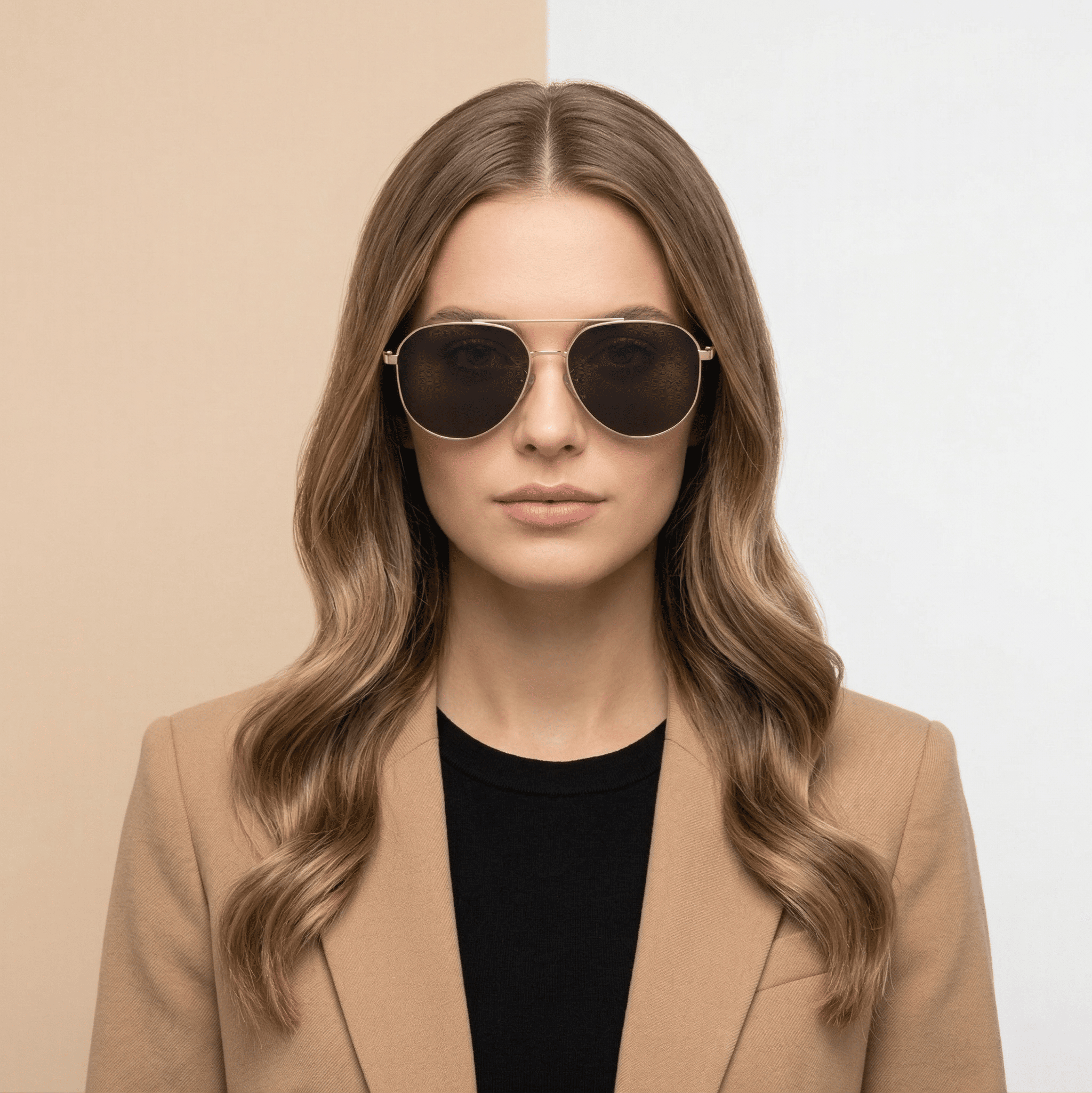 Gold Aviator Sunglasses for Unisex