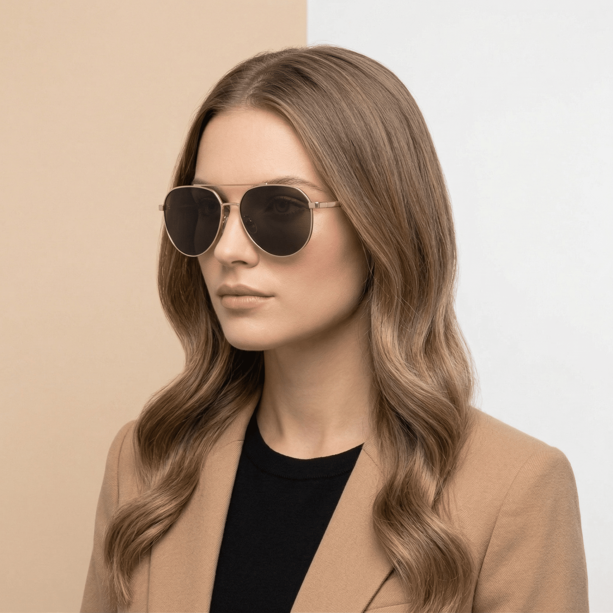 Gold Aviator Sunglasses for Unisex