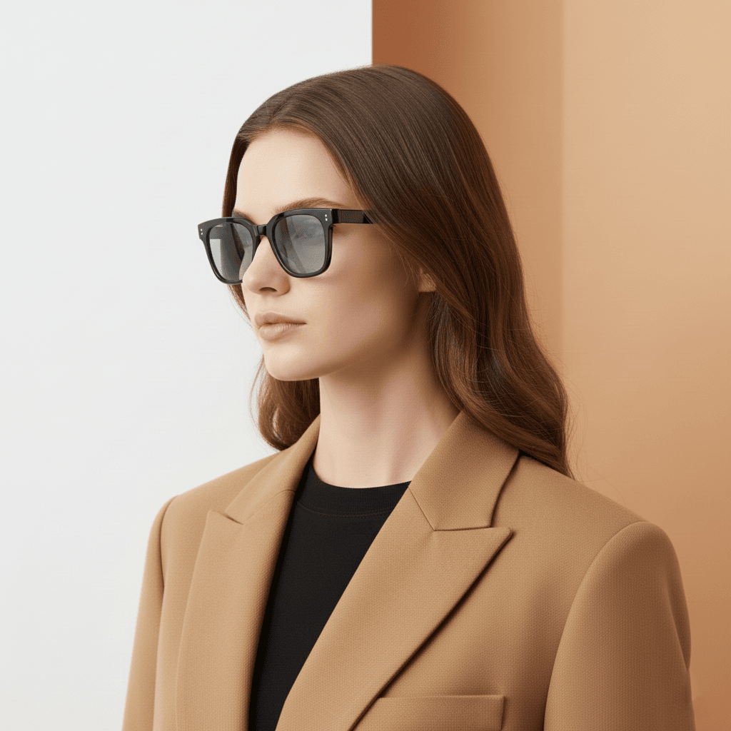 Black Rectangle Sunglasses for Women