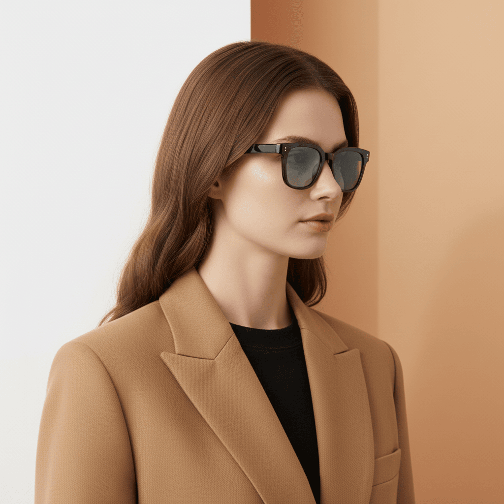 Black Rectangle Sunglasses for Women