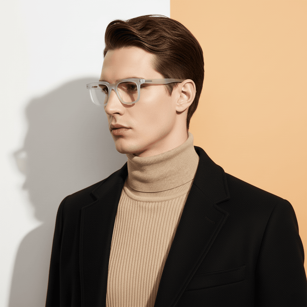 White Square Frame for Men +VIBE