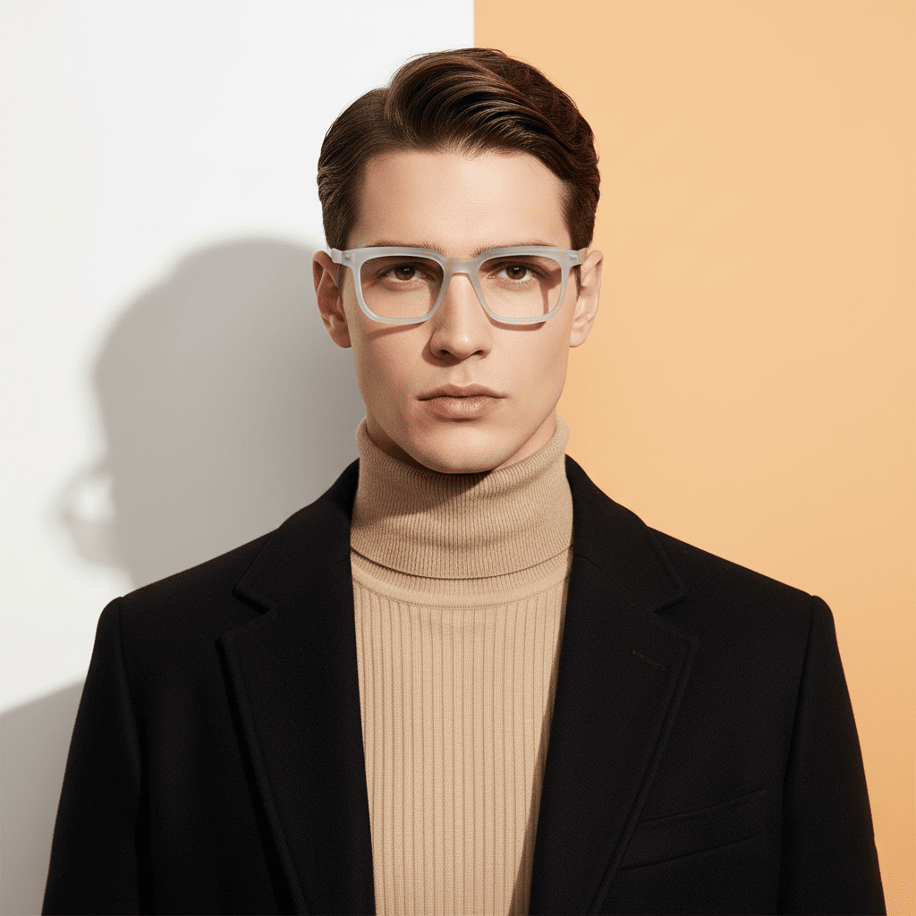 White Square Frame for Men +VIBE