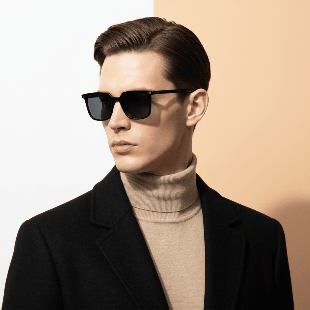 Black Square Sunglasses for Men