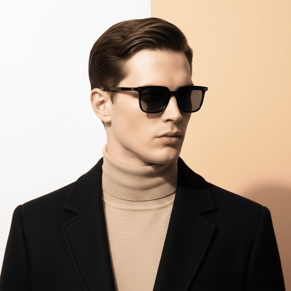 Black Square Sunglasses for Men