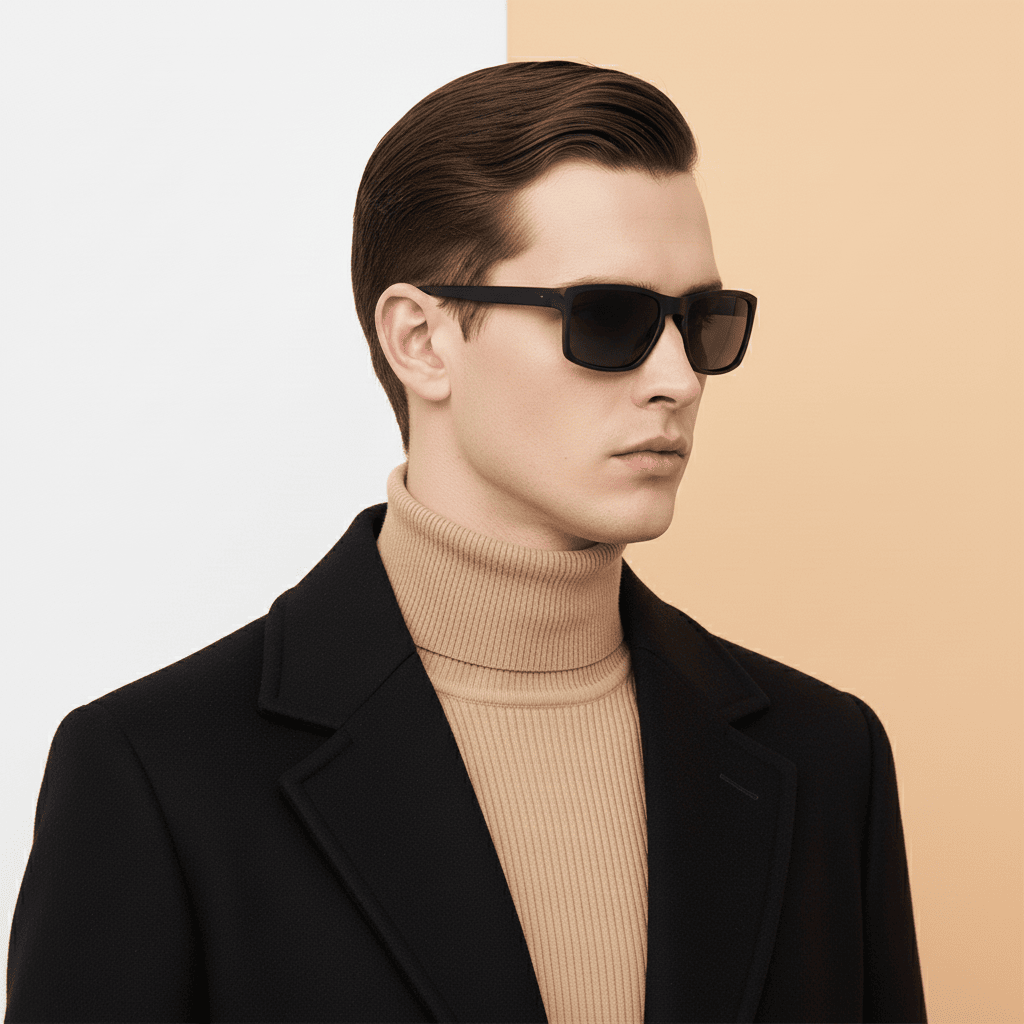 Black Rectangle  Sunglasses for Men