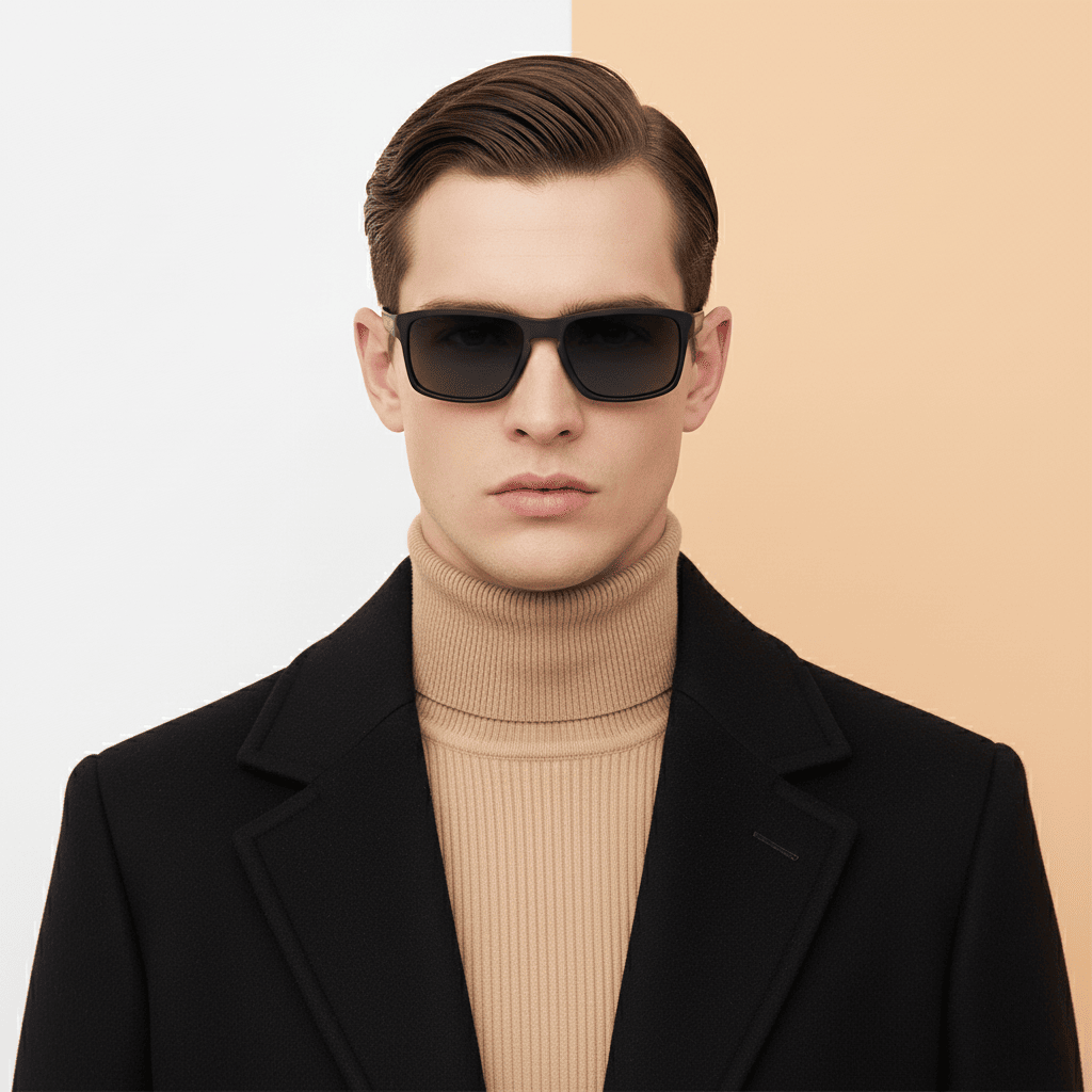 Black Rectangle  Sunglasses for Men