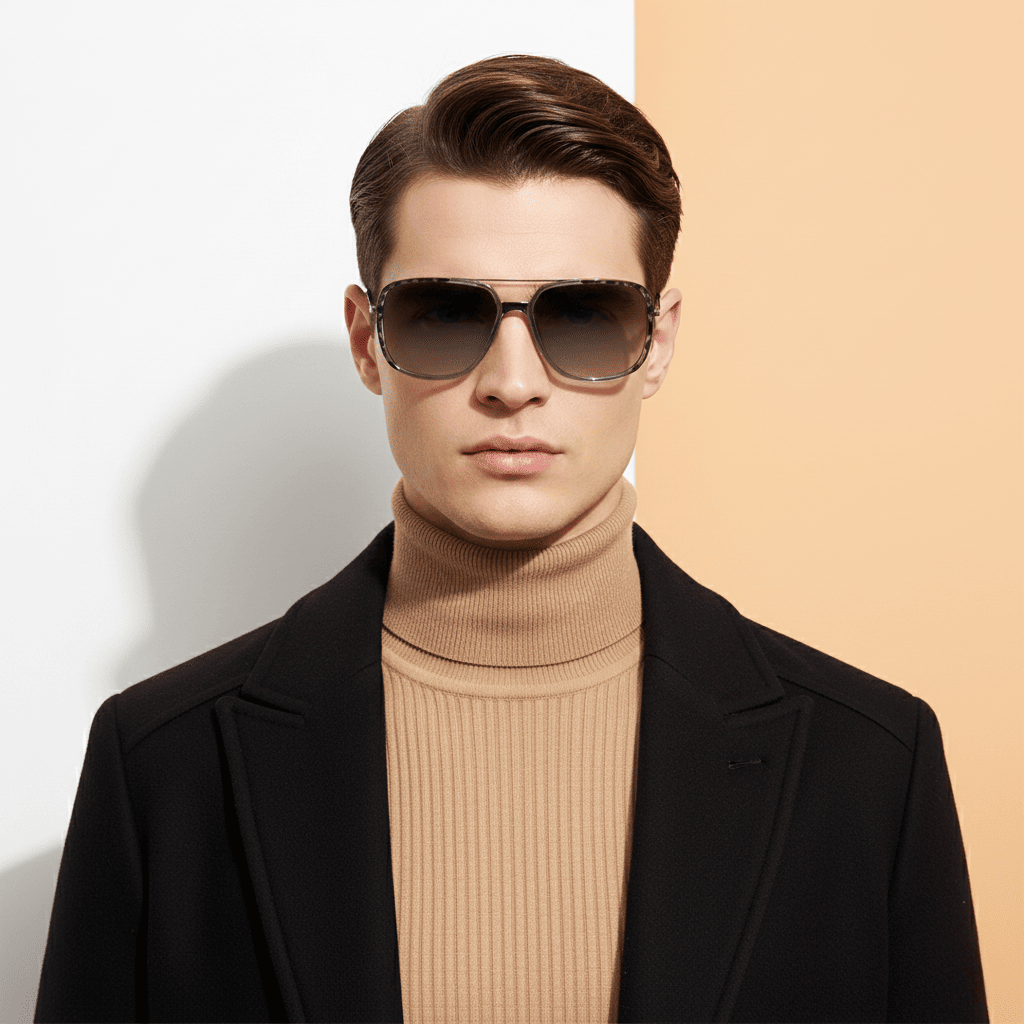 Metallic Aviator Sunglasses for Men