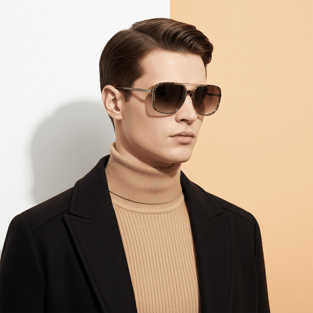 Metallic Aviator Sunglasses for Men