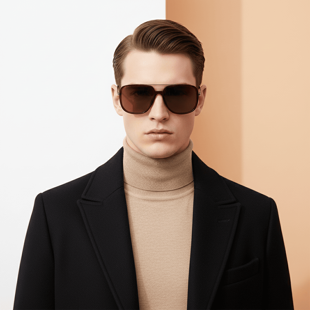 Metallic Aviator Sunglasses for Men