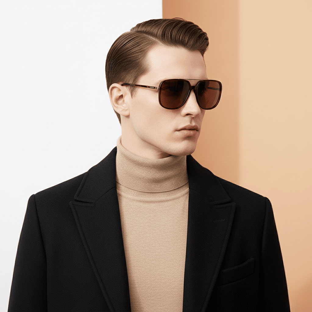 Metallic Aviator Sunglasses for Men