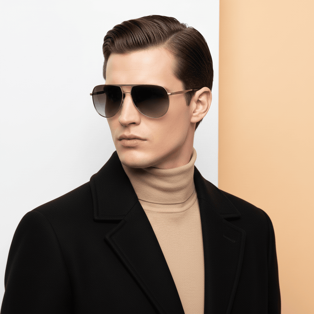 Gold Aviator Sunglasses for Men