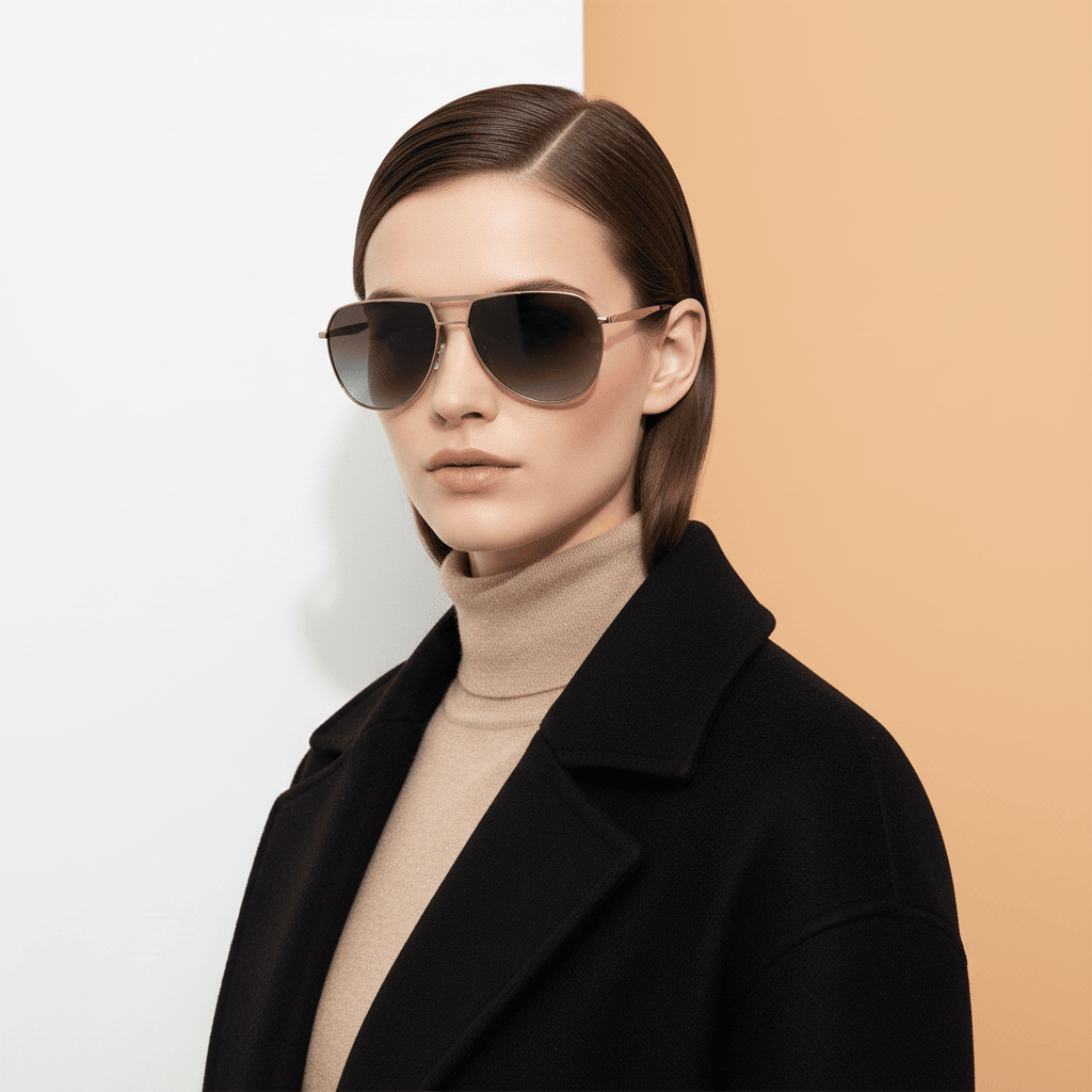 Gold Aviator Sunglasses for Men