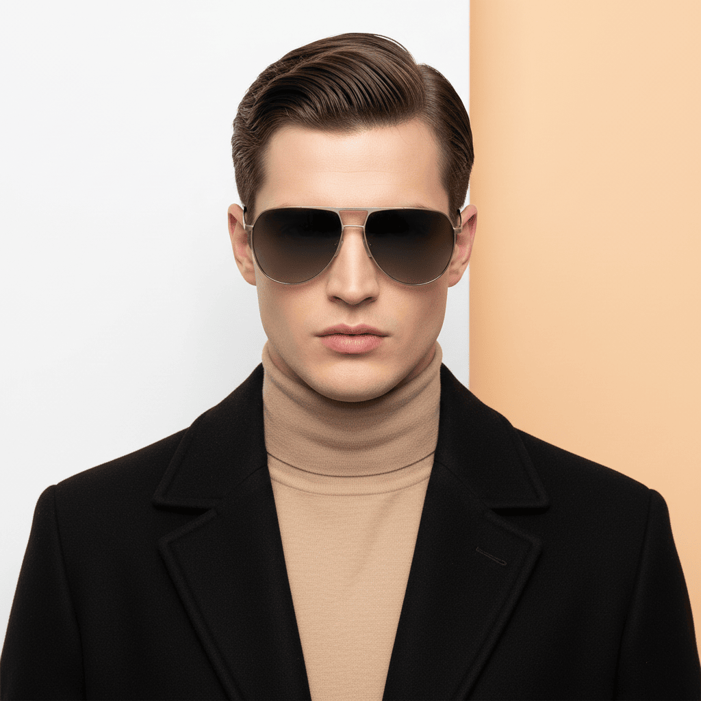 Gold Aviator Sunglasses for Men