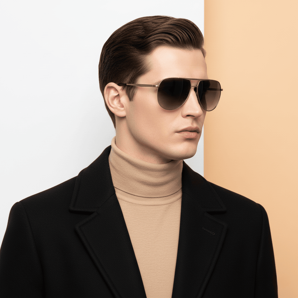 Gold Aviator Sunglasses for Men