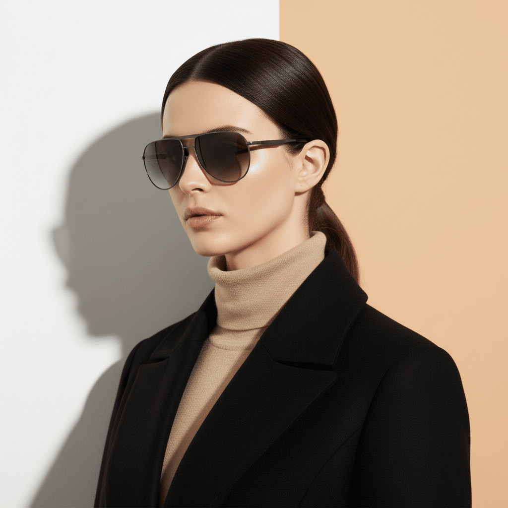 Metallic Aviator Sunglasses for Men