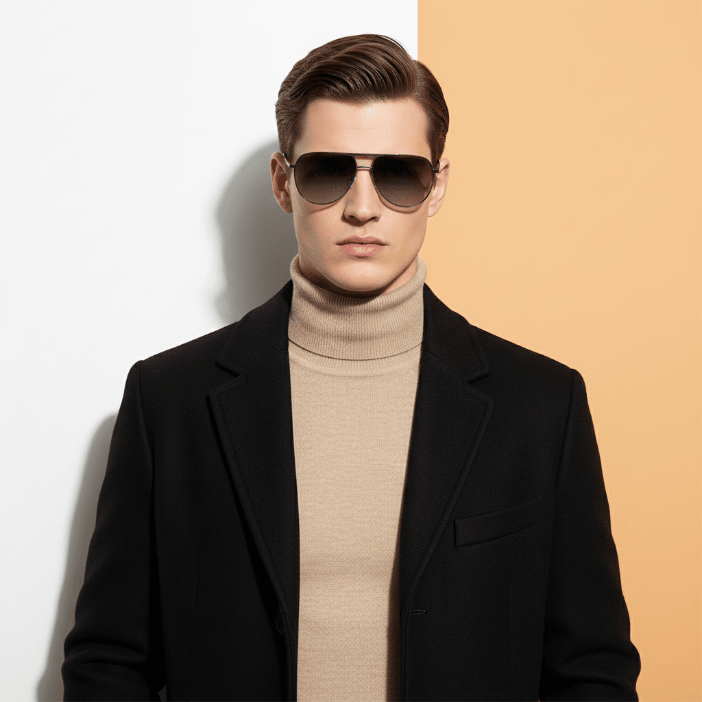 Metallic Aviator Sunglasses for Men