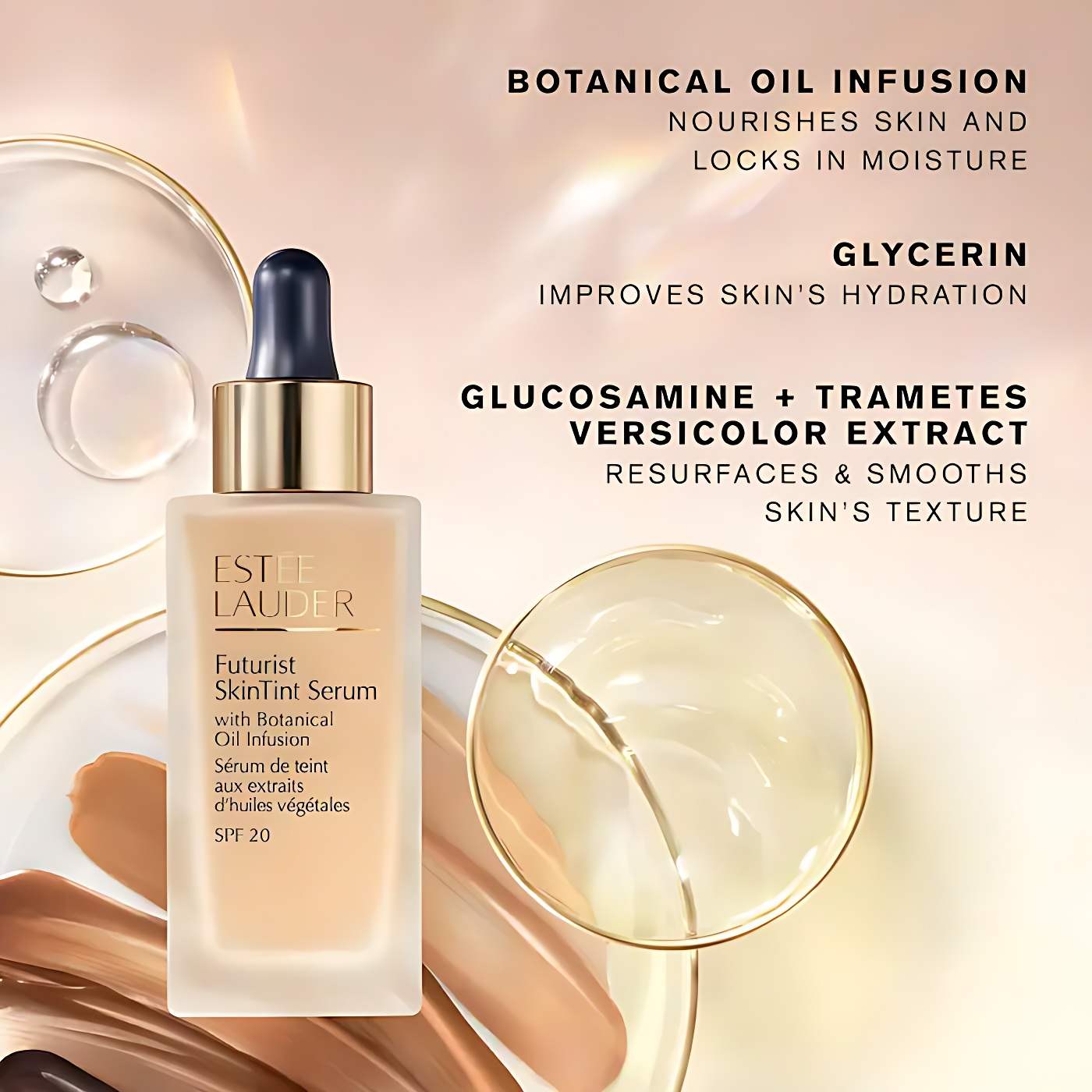 Futurist Skintint Serum Foundation With Botanical Oil Infusion SPF 20 • 4N1 Shell Beige
