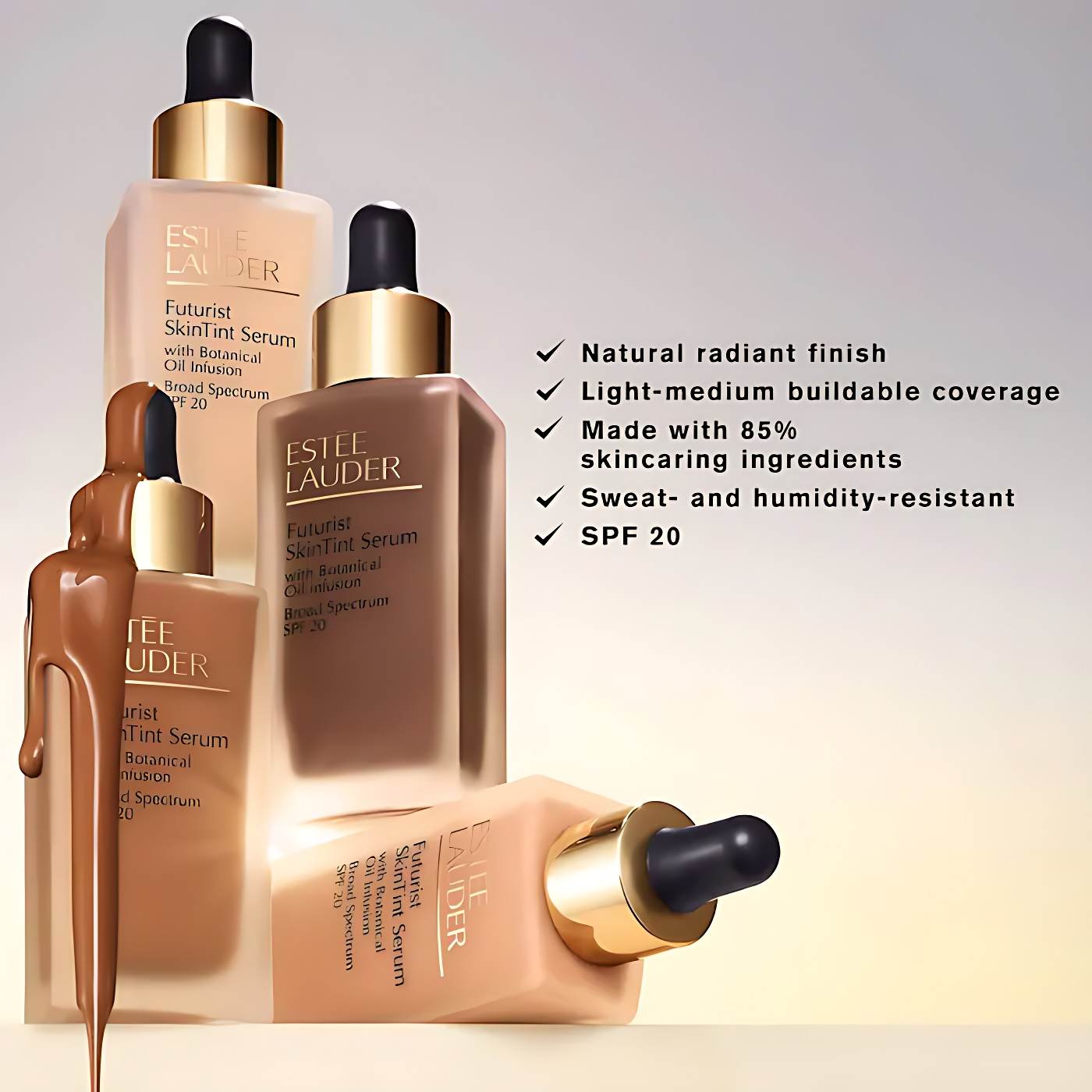 Futurist Skintint Serum Foundation With Botanical Oil Infusion SPF 20 • 4N1 Shell Beige