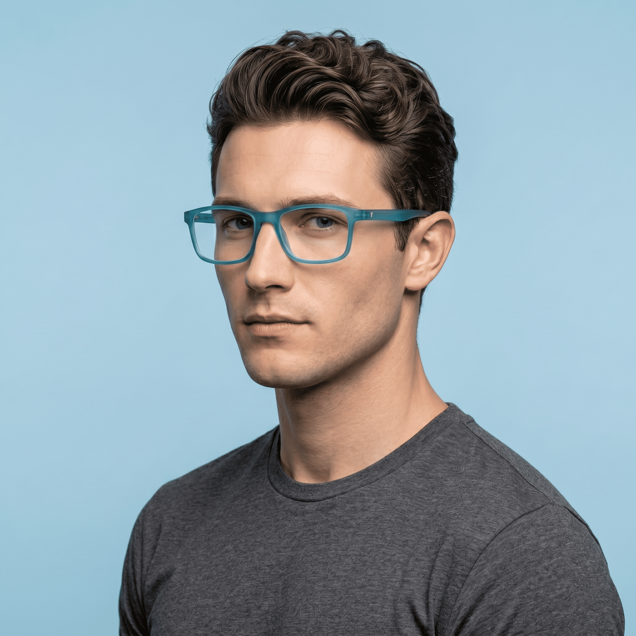Teal Square Frames for Men