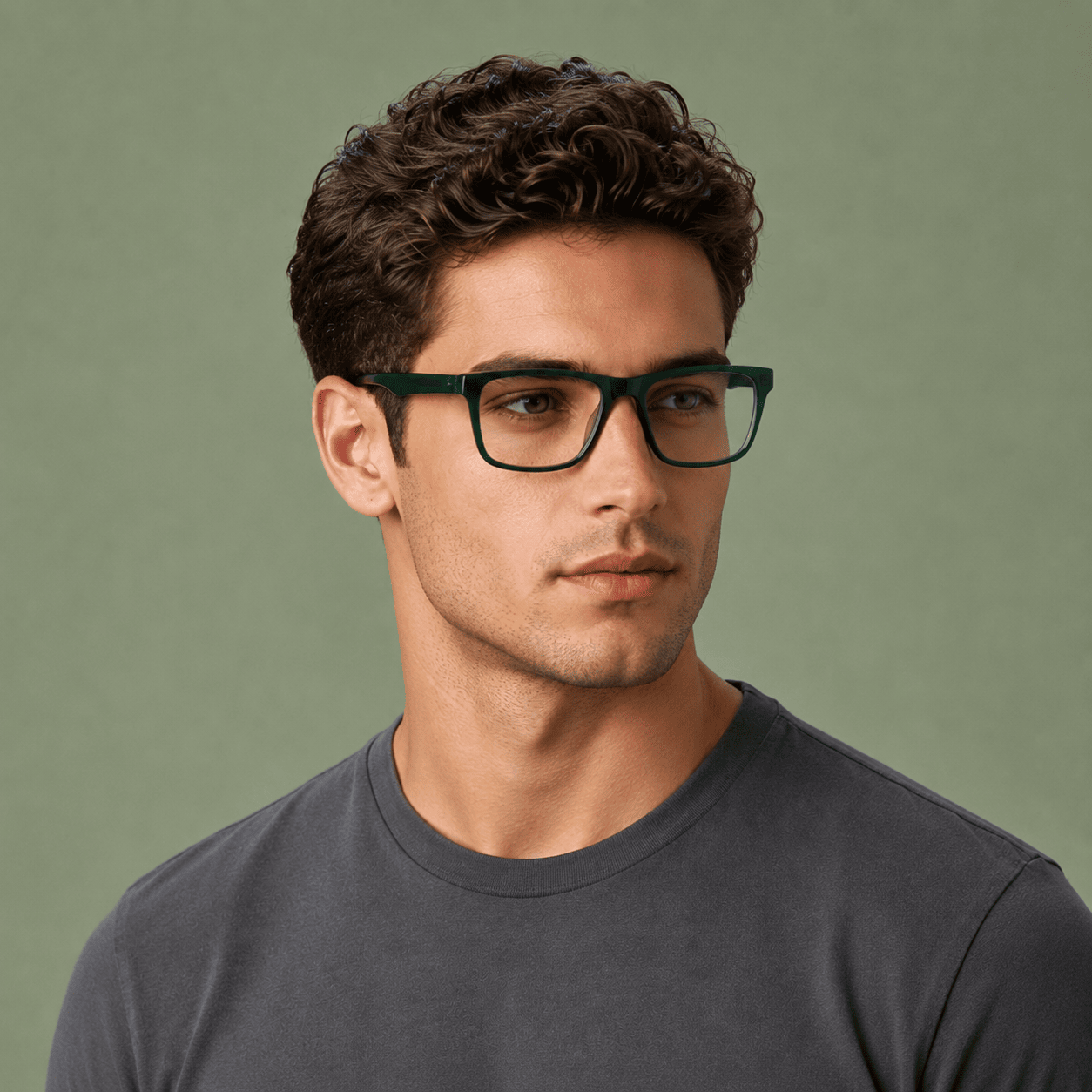 Green Square Frames for Men