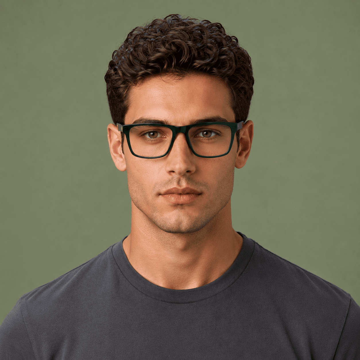 Green Square Frames for Men