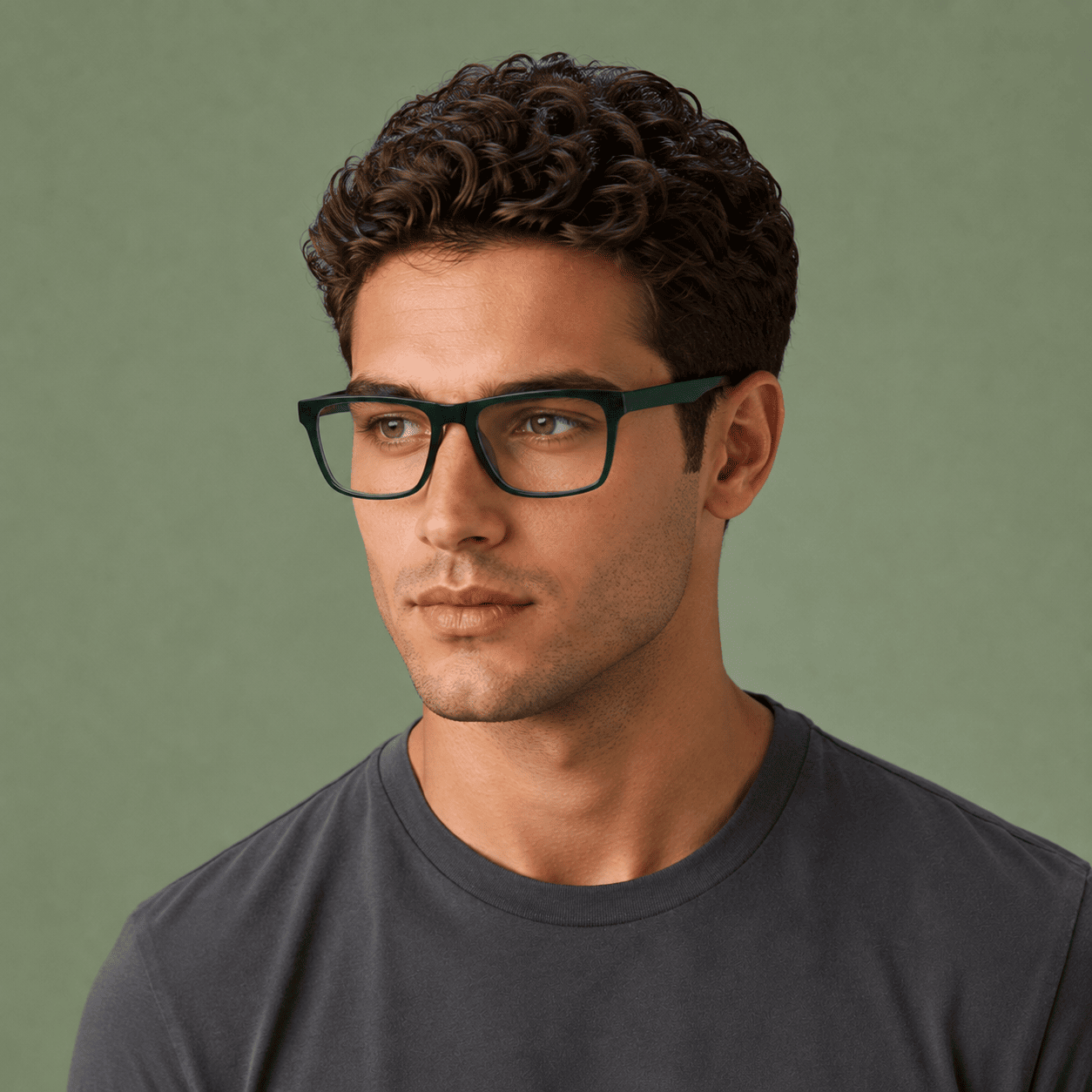 Green Square Frames for Men