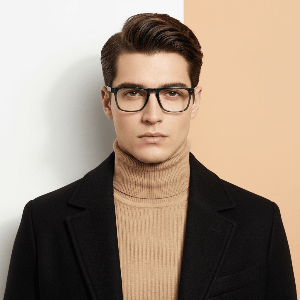 Blue Rectangle Computer Glasses for Men