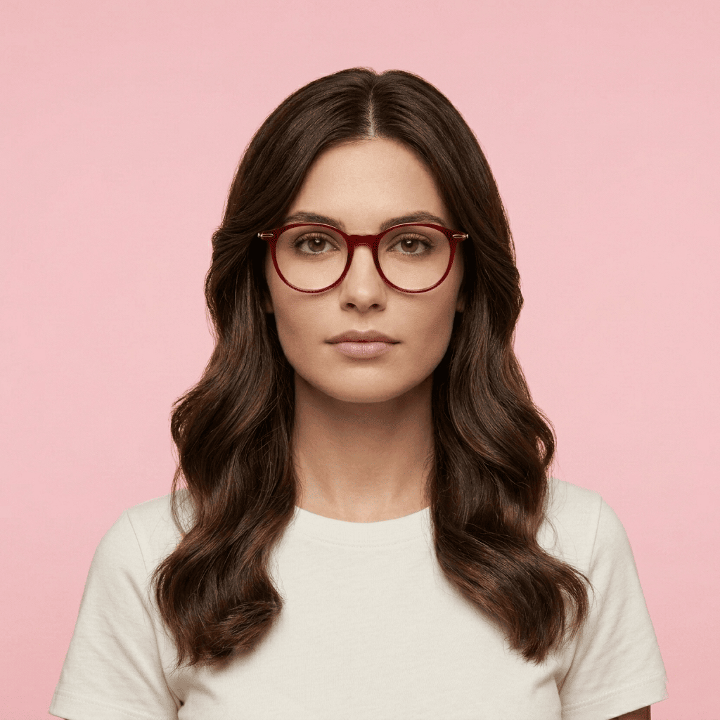 Burgundy Round Frames for Women