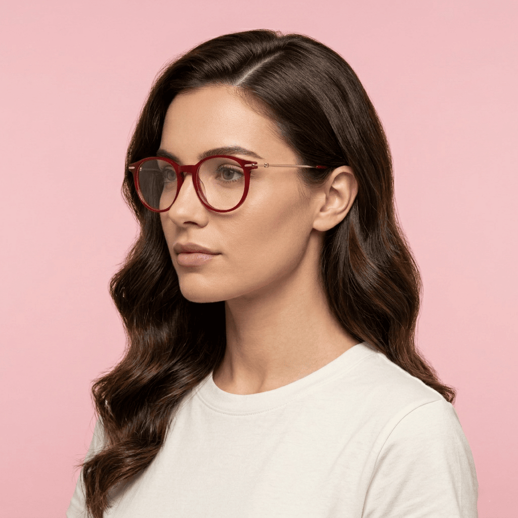 Burgundy Round Frames for Women