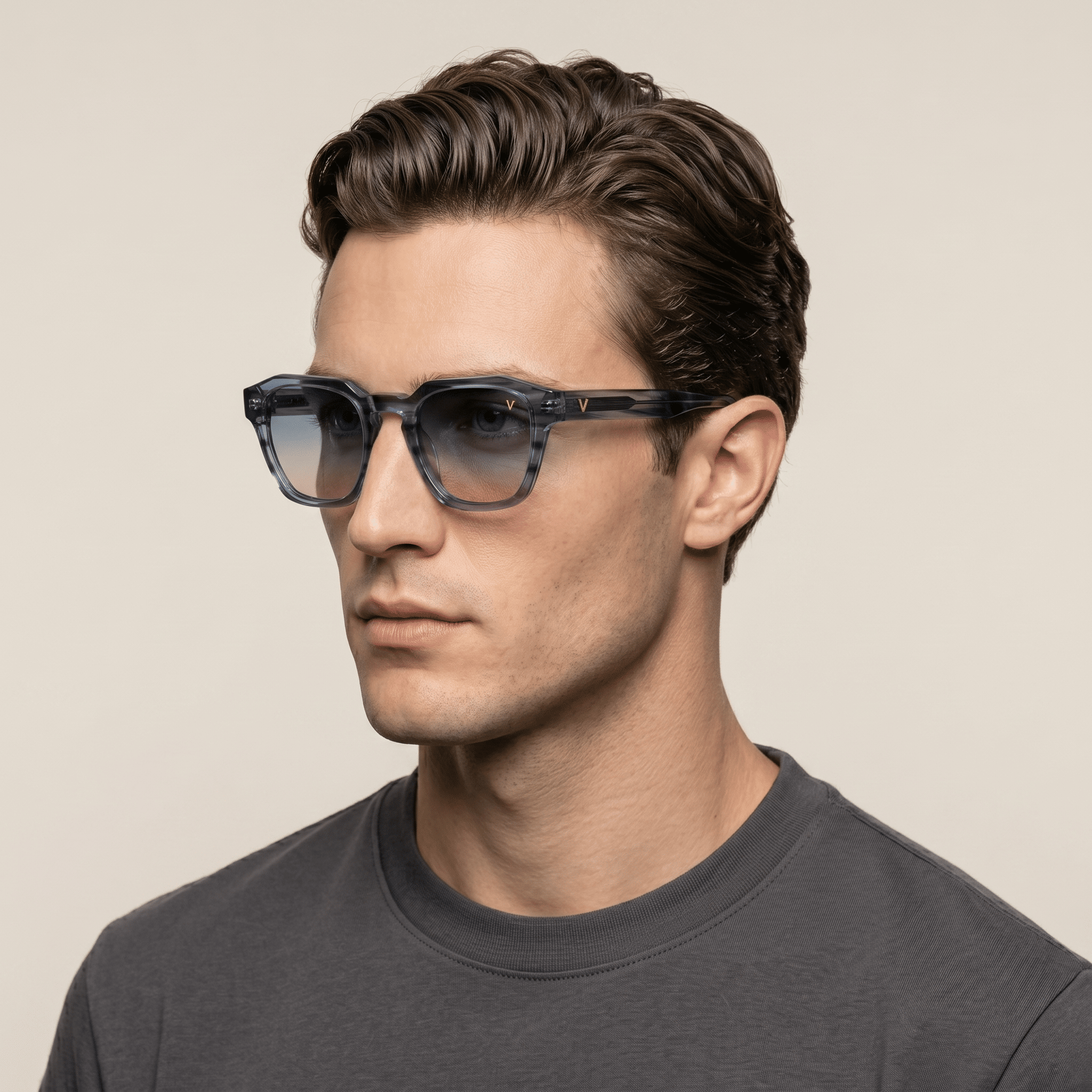 Blue Cat Eye Sunglasses for Men