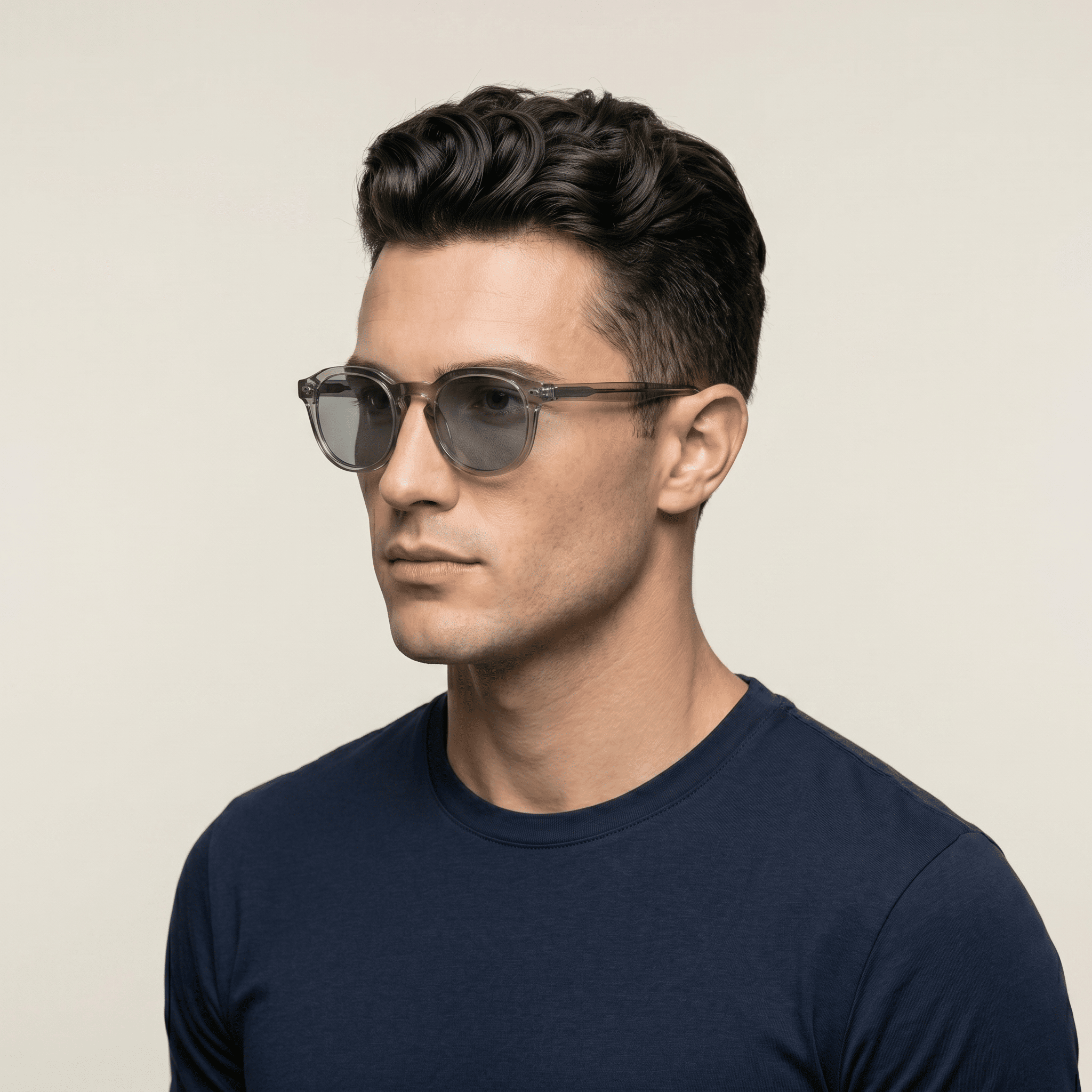 Grey Round Sunglasses for Men