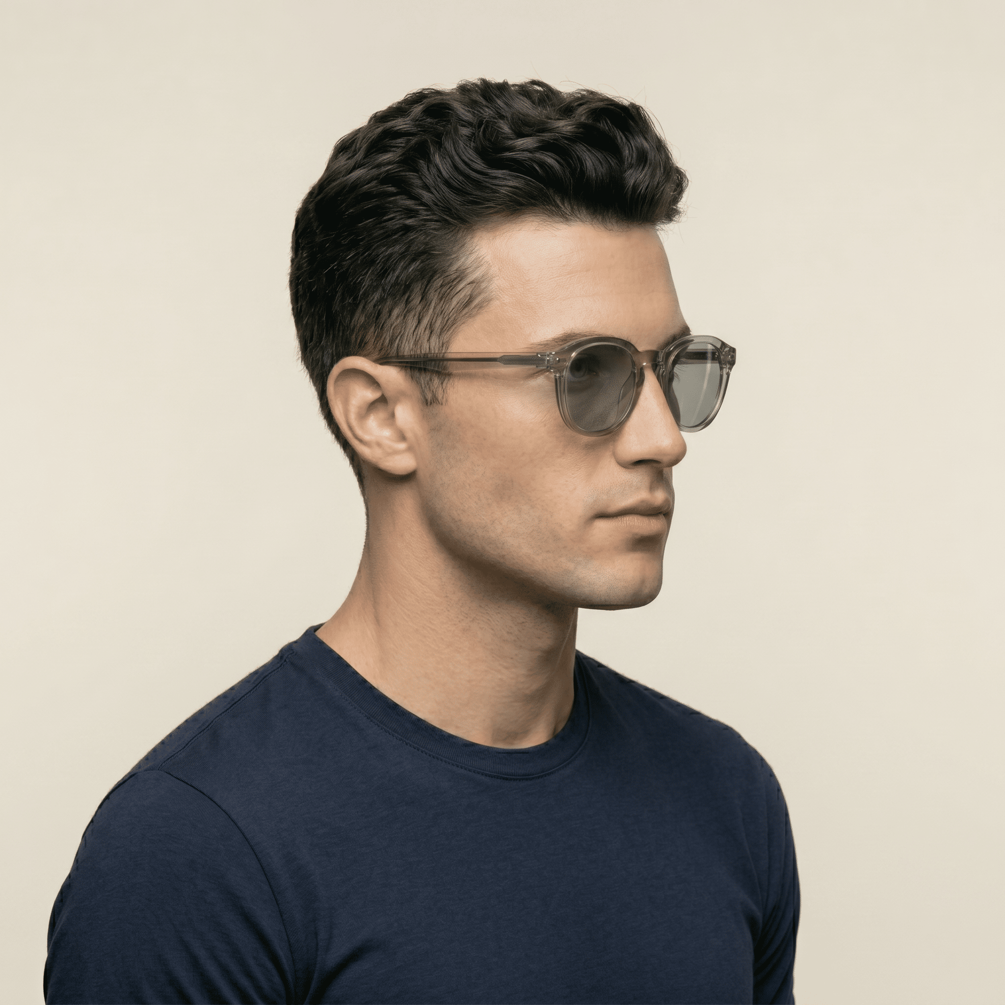 Grey Round Sunglasses for Men