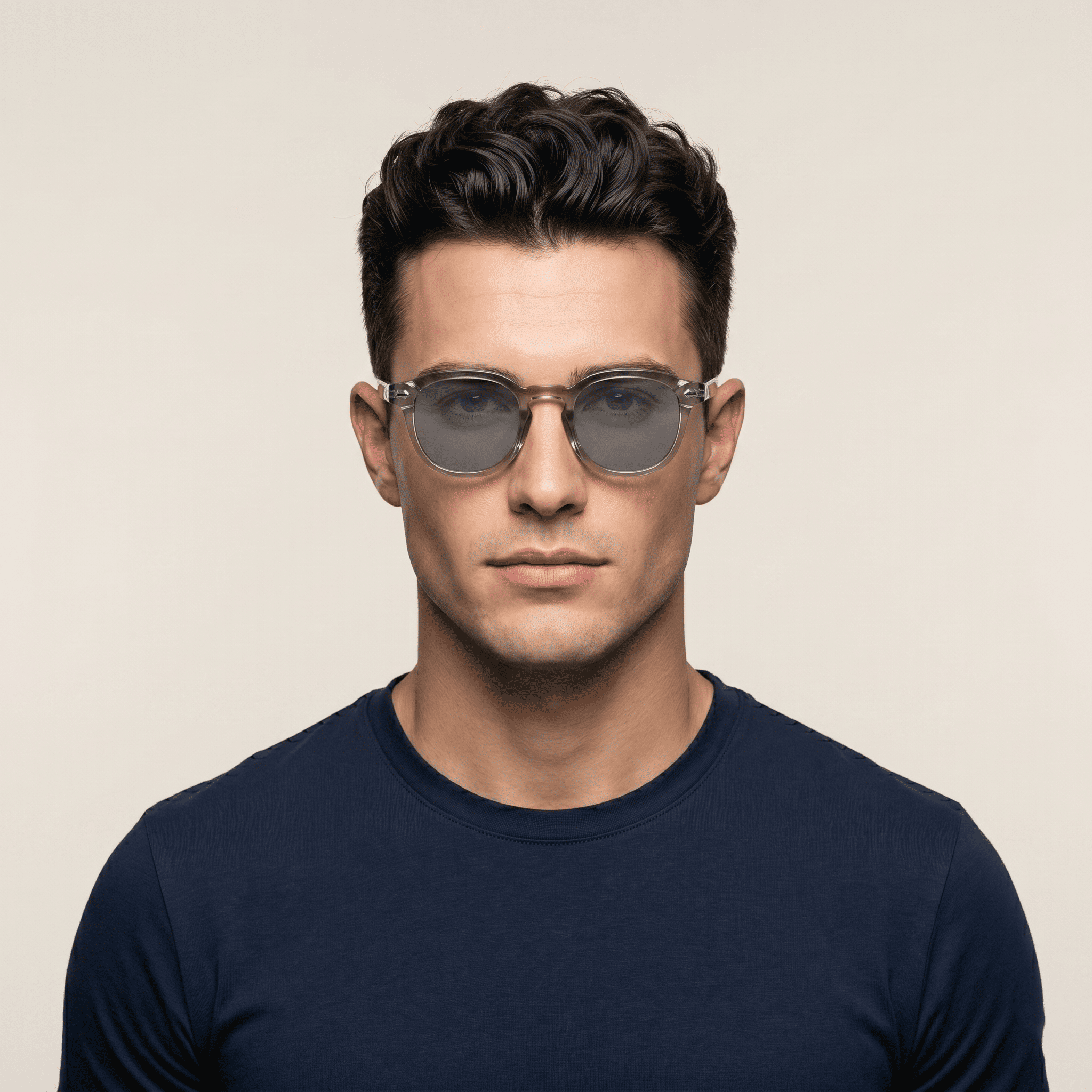 Grey Round Sunglasses for Men