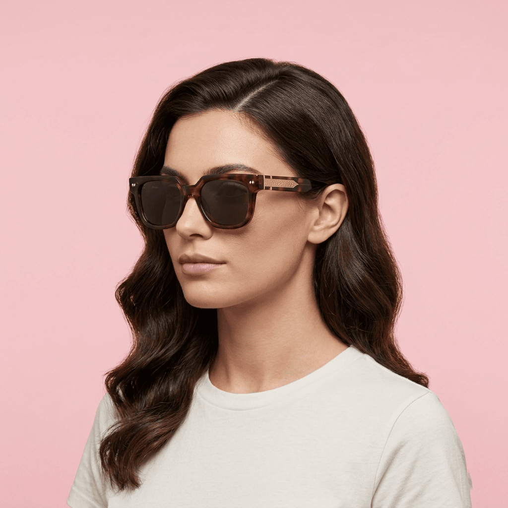 Brown Rectangle Sunglasses for Women