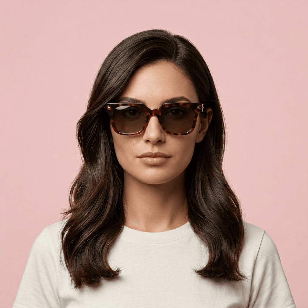 Brown Rectangle Sunglasses for Women