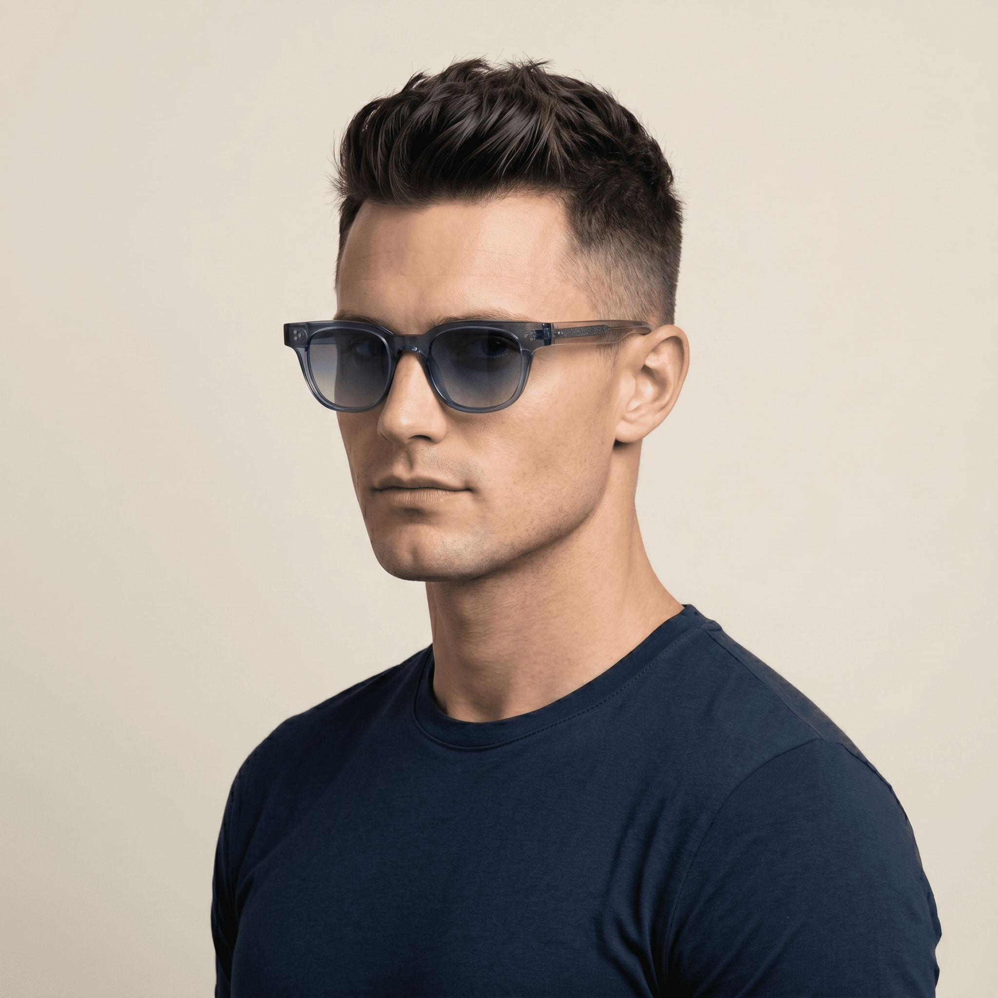Blue Round Sunglasses for Men