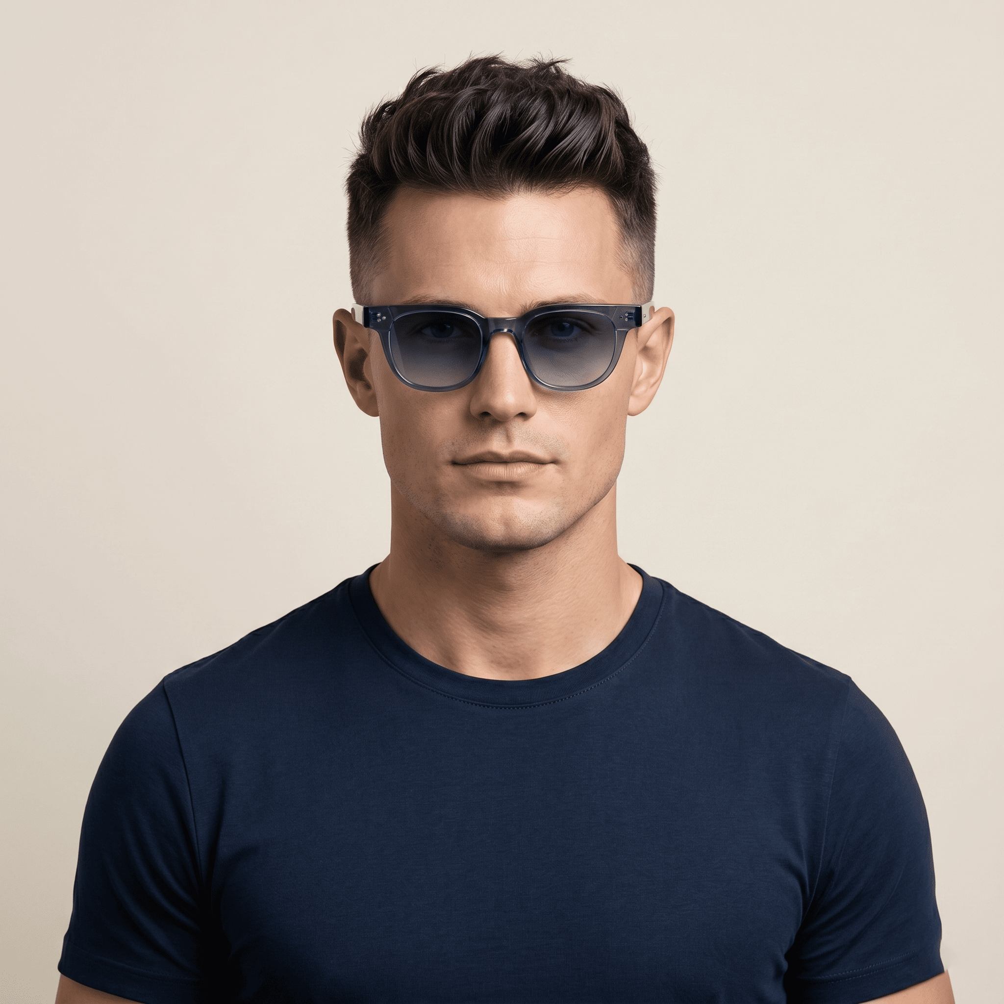 Blue Round Sunglasses for Men