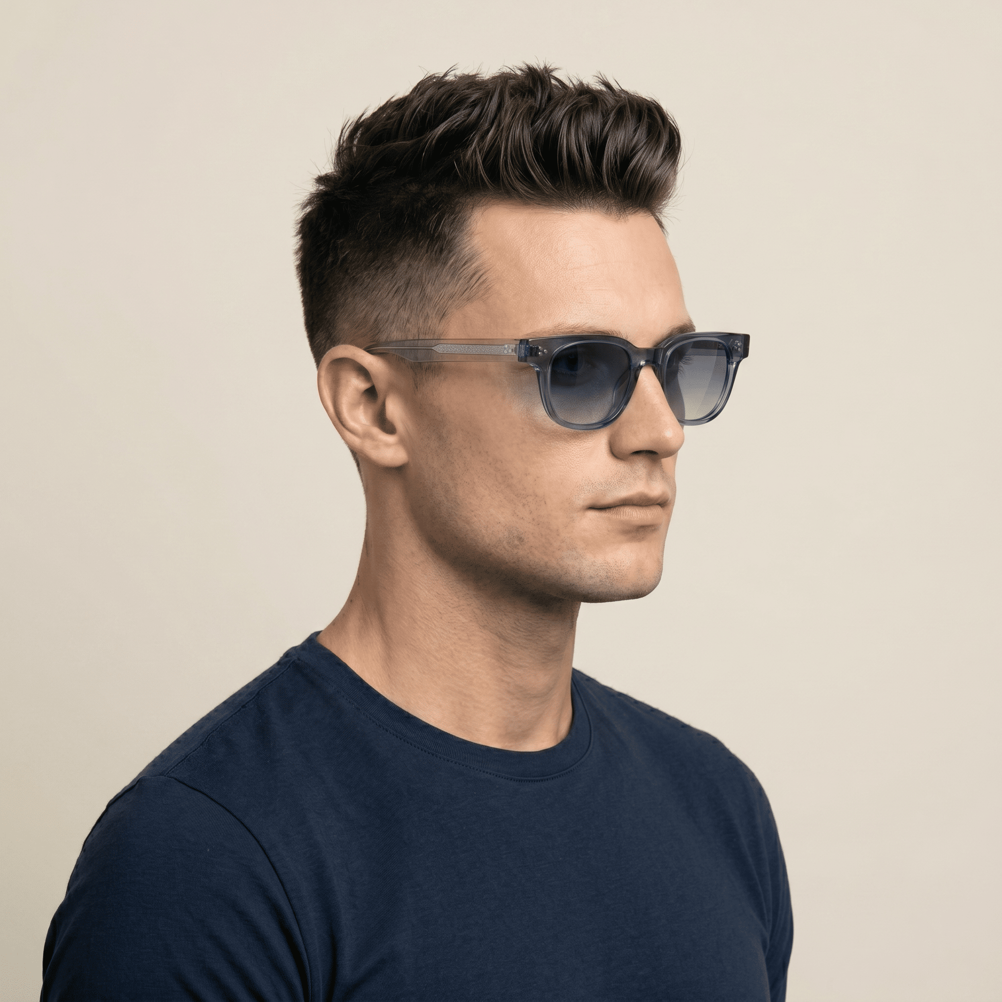 Blue Round Sunglasses for Men
