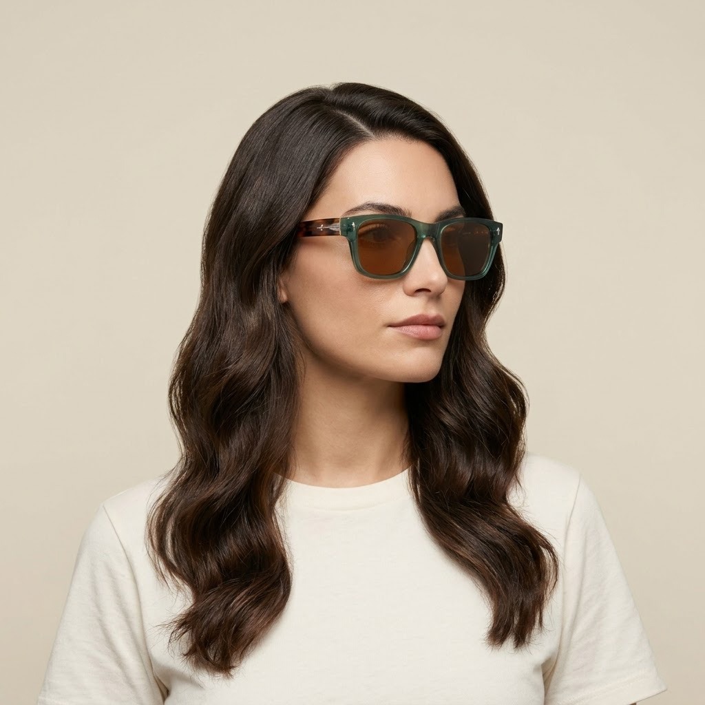 Green Wayfarer Sunglasses for Unisex