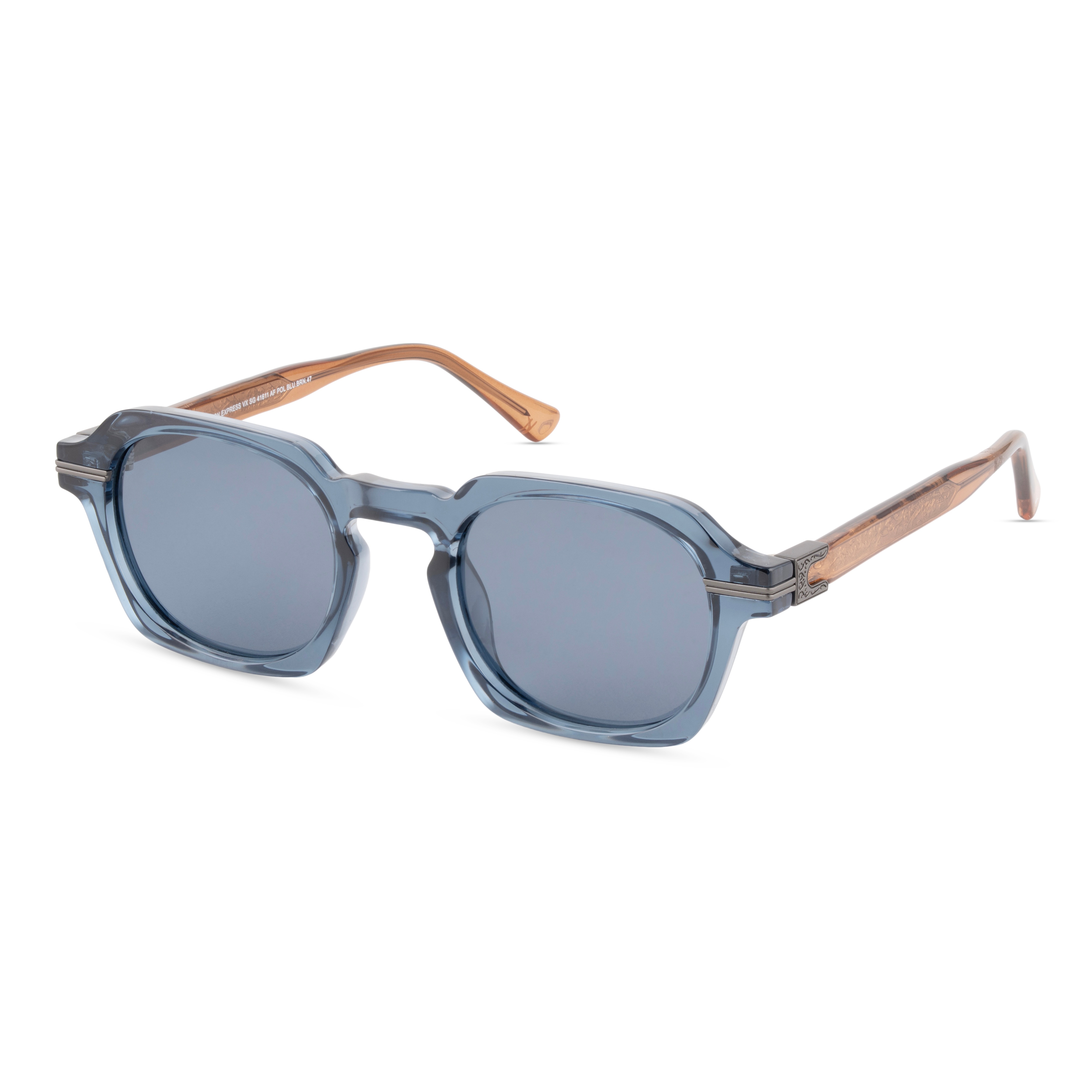 Blue Hexagonal Sunglasses for Women