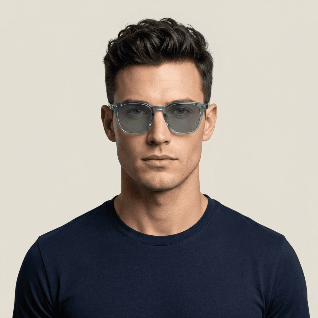 Green Hexagonal Sunglasses for Men