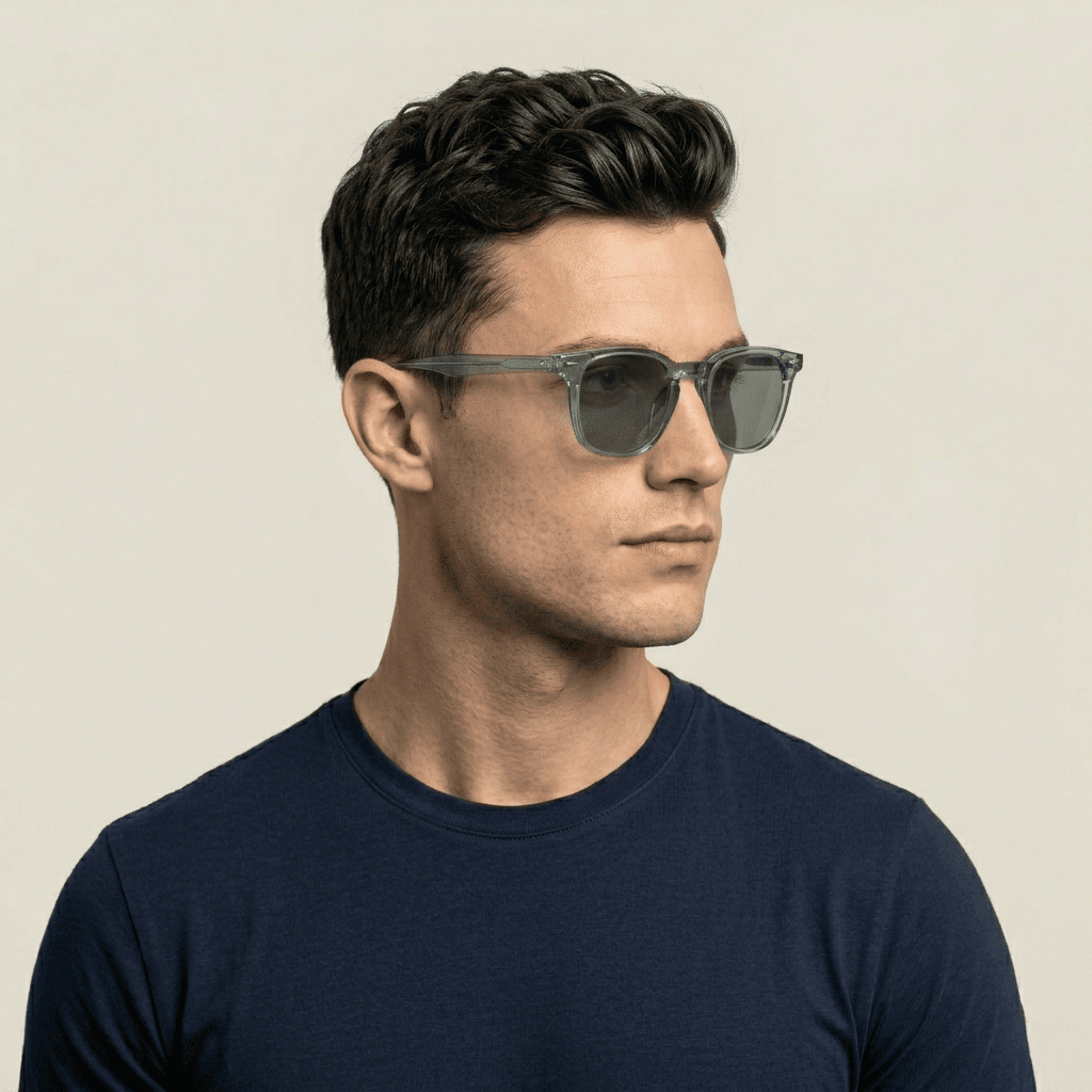 Green Hexagonal Sunglasses for Men