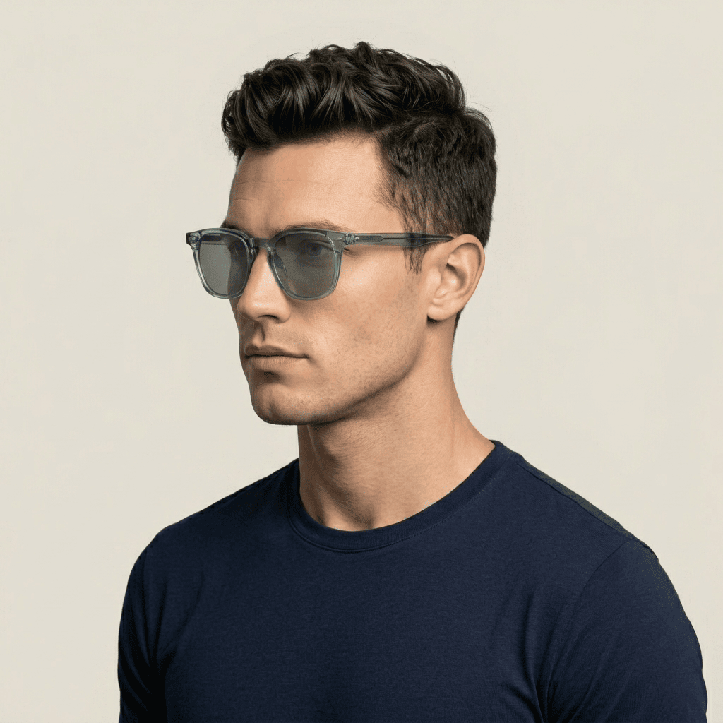 Green Hexagonal Sunglasses for Men
