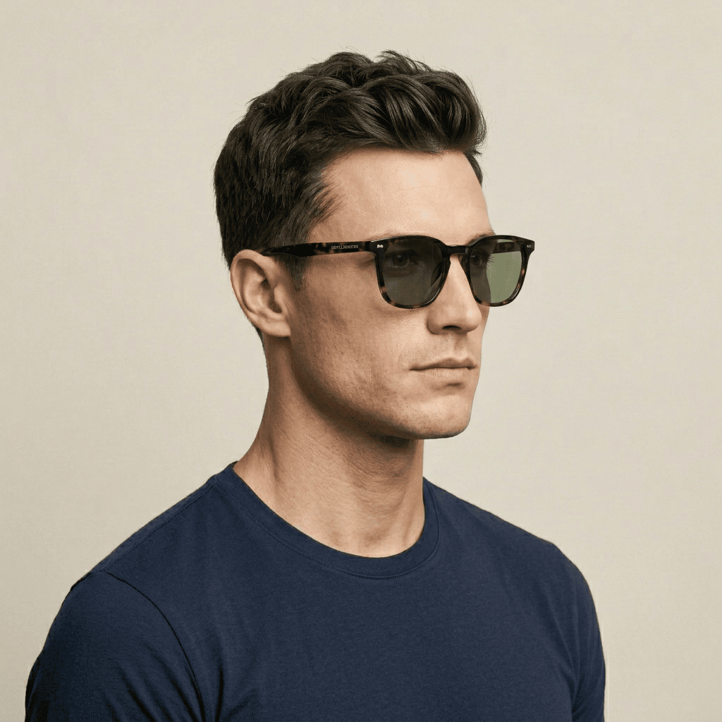 Black Rectangle Sunglasses for Men