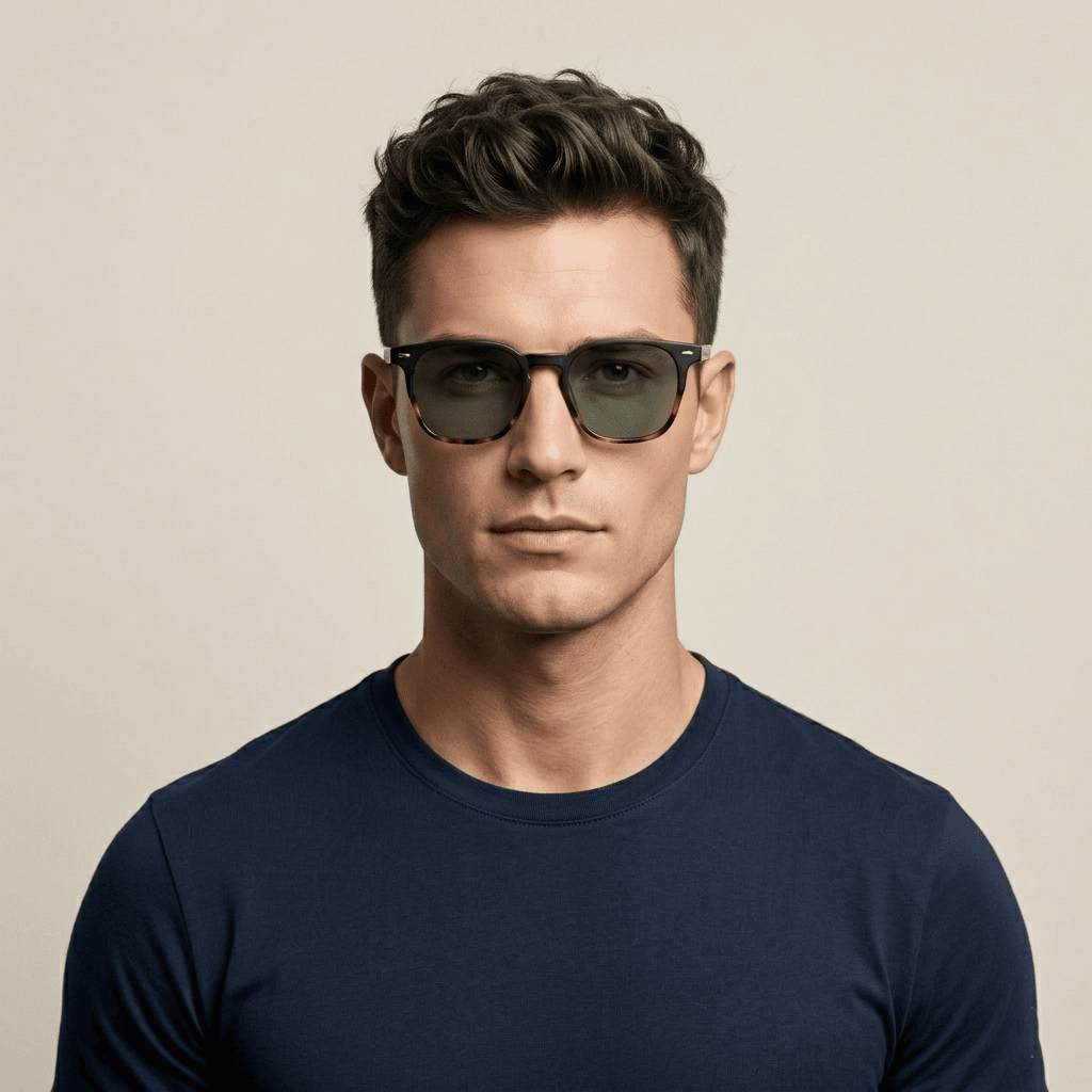 Black Rectangle Sunglasses for Men