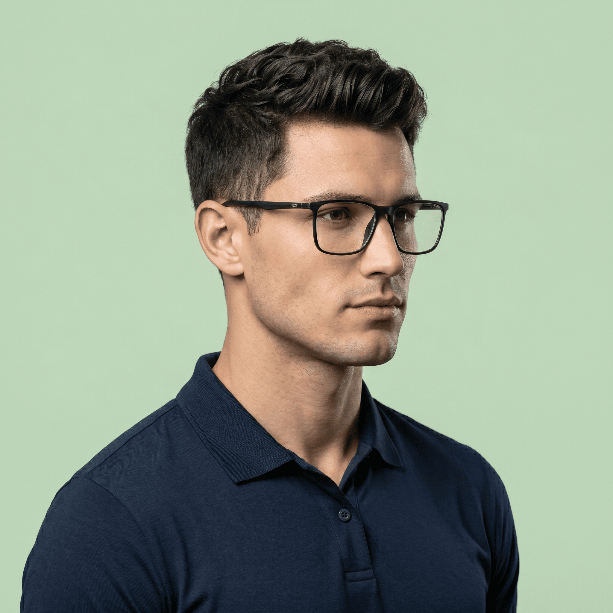 Black Square Frames for Men Clipon